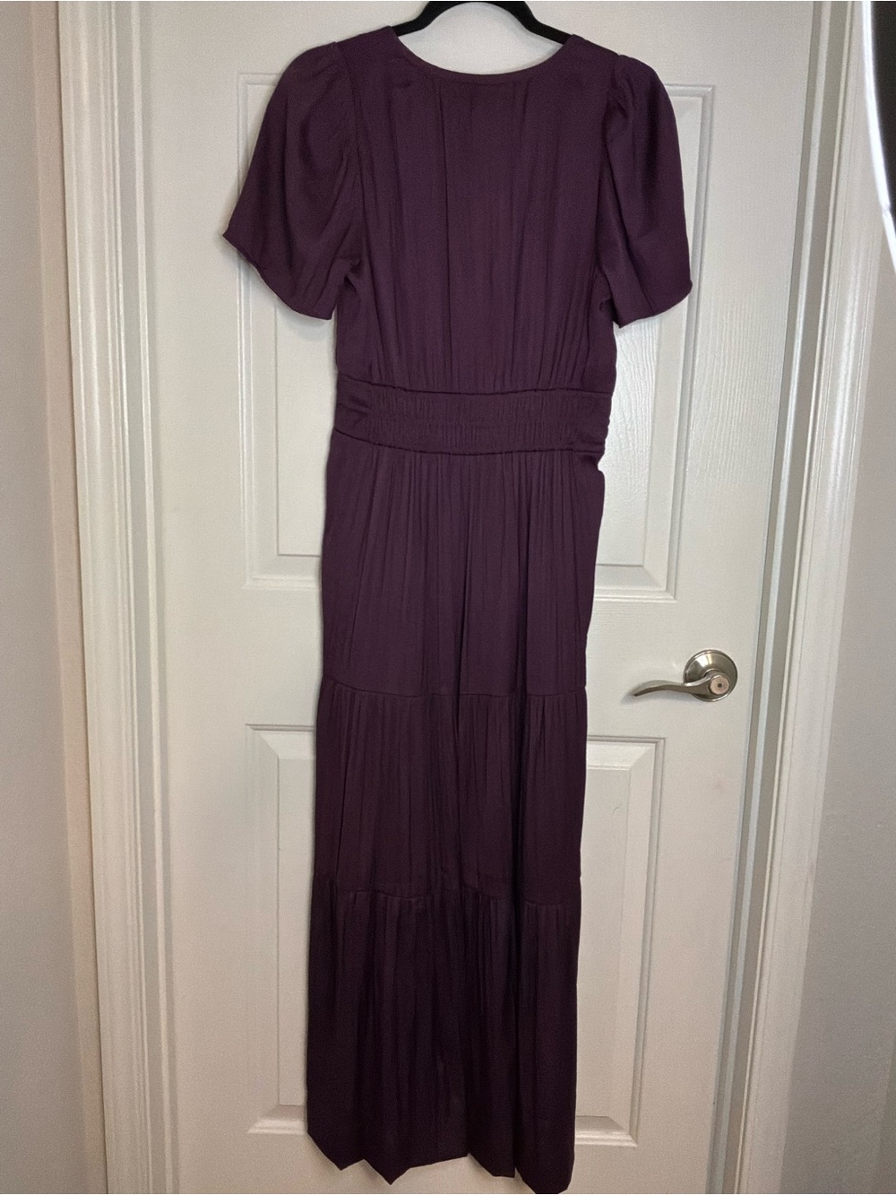 Anthropologie Women's Purple Tiered Maxi Dress with Smocked Waist - Picture 4 of 11
